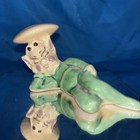 Vintage Lot Of 2 Elf Pixie Figure Underneath Muted Green Large Mushroom