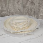 Vintage Church Hat Cream Formal Dress Hat Pearl Beaded Wedding Party