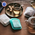 Stasher Premium Silicone Reusable Food Storage Pocket Bags 2 Pack Clear Aqua 4