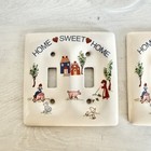Vtg Home Sweet Home Canister With Single Toggle Light Switch Plates Lot Of 2