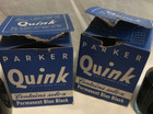 Vintage Parker Quink Perm  Blue Black Fountain Pen Ink - 2 Full Oz  - Set Of 2