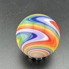 Contemporary Handmade Art Glass Marble 1 03  Wavy Swirl Bright Rainbow Color Mib