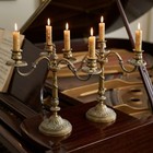 Antique French Pair Of Large Ornate Brass Candelabras  Traditional Candlesticks
