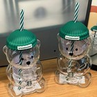 2026 Xmas Starbucks New Glass Bear Cold Cup With Straw 20oz Mug Jar Coffee Cup