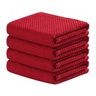 Cotton Kitchen Towels  4-pack Waffle Weave Kitchen Towel 18 In X 28 In Red