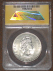 1964 Bermuda Crown Silver Anacs Graded Ms63 Nice White Coin Strong Details Large