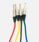 4 Pack 1 4  Ts Mono Colored 20-inch Male To Male Instrument Audio Patch Cable 