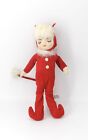 Vtg 60s Holiday Fair Devil Pixie Elf Doll Lil Debbil W  Tags Stockinette Japan
