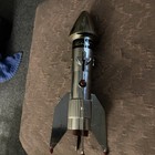 Vintage Astro Mfg  Rocket Ship Metal Bank  Berzac Creation  Working