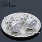 Men Women 925 Sterling Silver 6mm Icy Bling Cz Round Stud Earring ae151