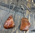 Barse Carnelian Slice Earrings- Sterling Silver- Nwt