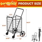 Folding Shopping Cart With 360   Swivel Wheels  220lbs Large Capacity Jumbo Gr   