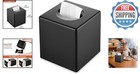 Modern Matte Black Square Tissue Box Cover - Durable Abs Holder For Home