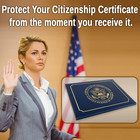 Us Citizenship Certificate Holder Padded Faux Leather Cover Great Seal Display