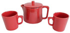 Mid Century Modern Very Rare Red Limited Of 200 Made In Usa Teapot Mug Set Mcm