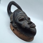 African Mask Baule Tribal Wood Carving Bird Crest Vintage Original