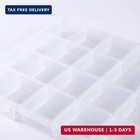 28-grid Clear Plastic Organizer Box  Secure Storage Container With Fixed Divider