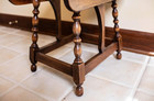 Antique Mahogany Drop Leaf Accent Side Table Turned Legs Pembroke Occasional Vtg