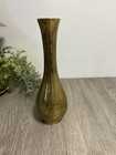 Vintage Solid Brass Bud Flower Vase 8    Tall Mcm Antique Home Decor Farmhouse