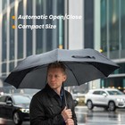 Siepasa Windproof Travel Umbrella Auto Open Close Compact Black