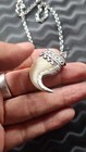 T1g3r Claw Pendant  Silver Tie  Stainless Steel Necklace
