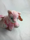 Ty Beanie Baby - Carnation The Pink Cat Crystal Blue Eyes 6 5  - Pre-owned