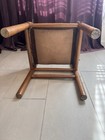 Vintage Safari-style Wood   Genuine Leather Chair     Mid Century Look