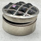 Vintage Mexican 925 Sterling Silver abalone Pill Or Trinket Box Hinged Lid 11 9g