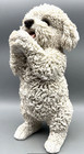 Bichon Frise Dog Puppy Textured Resin Figurine 8 5  X 4 5 