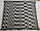Handmade Throw Blanket Afghan Crochet Knitted Black   White 46   x56    Granny Core