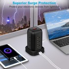 Fuaufas Tower Power Strip Surge Protector Usb Ports  Multiple Outlets Ports D   