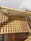 Wooden Antique Mercantile Display Case With Glass Top And Compartments