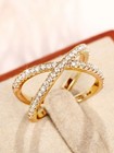 Women s Criss Cross X Ring Cz Promise Engagement Wedding Band Jewelry Gift