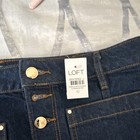 Loft Women s Blue Denim Midi Skirt Button Front Pockets Straight Pencil Sz 10