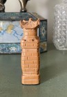 Vintage Chinese Chess Set Piece Representing A Tower Or Castle Wood Carved Rare