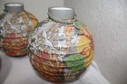 3 Chinese Multicolored Hanging Paper Lanterns 9  Tall