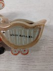 Vintage Mouse Pushing Cart Figurine Pin Cushion Ceramic Lusterware Made In Japan