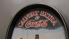 Vintage Calvert Extra Whiskey   Coca Cola Tin Oval Serving Tray Barware 
