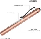 Reusable Nurse Aluminum Penlight Pocket Medical Led With Pupil Gauge   Batteries