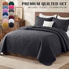 Queen King Bedspread Floral Pattern Soft Reversible Coverlet Bedding Set Throw