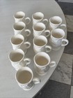 Set Of 11 - Lotus Mug Coffee Cup 8oz Leaf Relief Pedestal Ivory Porcelain 4 5 h