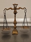 Vintage Mid 20th-century Ornate Brass Balance Scale