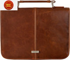Classic Large Leather Look Bible Book Cover Protective Case Cross Engraved Brown