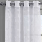 Modern Brook Panels Grommet Top Embroidered Sheer Window Curtain  set Of 2  