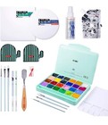 Himi Gouache Paint Set  24 Colors X 30ml Unique Jelly Cup Design With 3 Paint Br