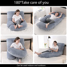 Pregnancy Pillow J Shaped Full Body Pillow With Velvet Cover Grey Maternity Pill