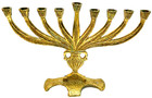 Vintage Jewish Hanukkah Menorah Israel Judaica Judaism Hebrew Jerusalem Brass