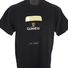 Guinness By Night T Shirt Mens Size Medium Black Irish Stout Beer Breweriana