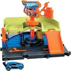 Hot Wheels City Toy Car Track Set  Downtown Express Car Wash Playset  1 64 Car