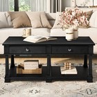 Lift Top Coffee Table With Storage Drawers For Living Room